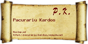 Pacurariu Kardos névjegykártya